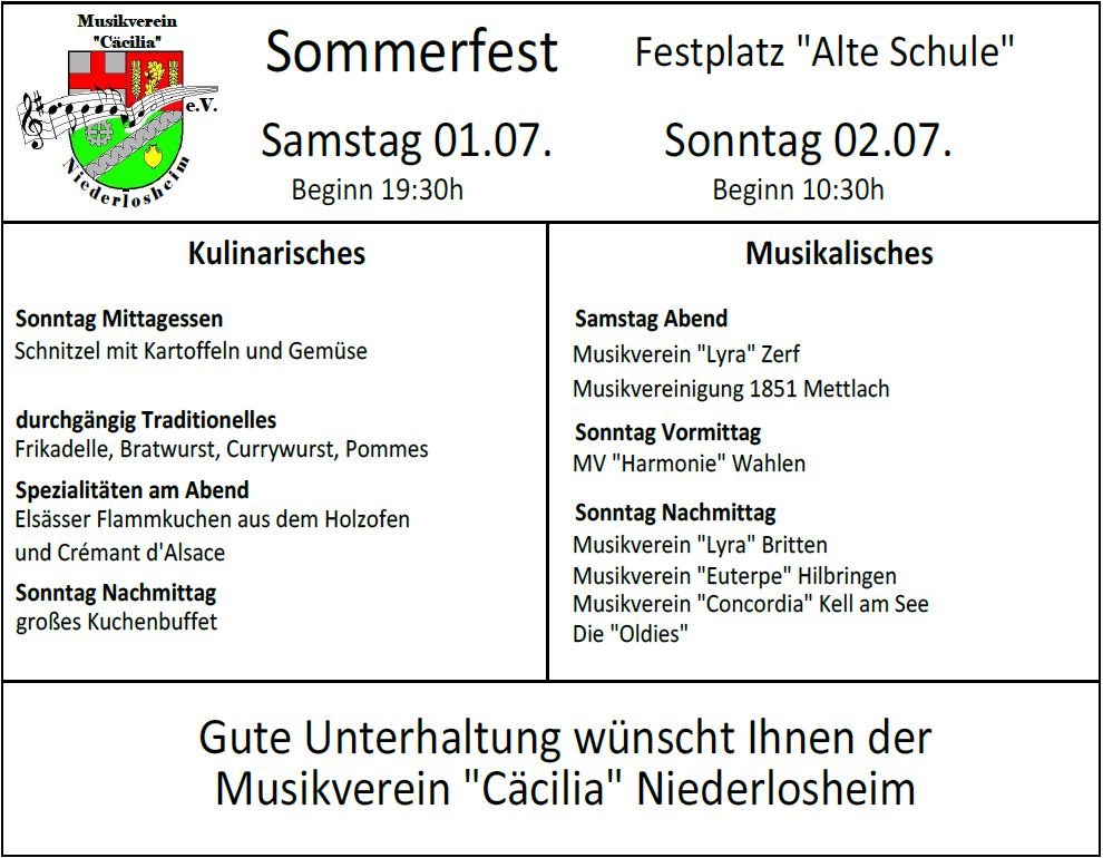 Sommerfest 2017 (Ankündigung)
